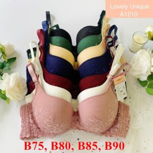 ÁO LOVELY CÀI 3 MỎNG ÉP REN 1210 -  MÀU ĐEN